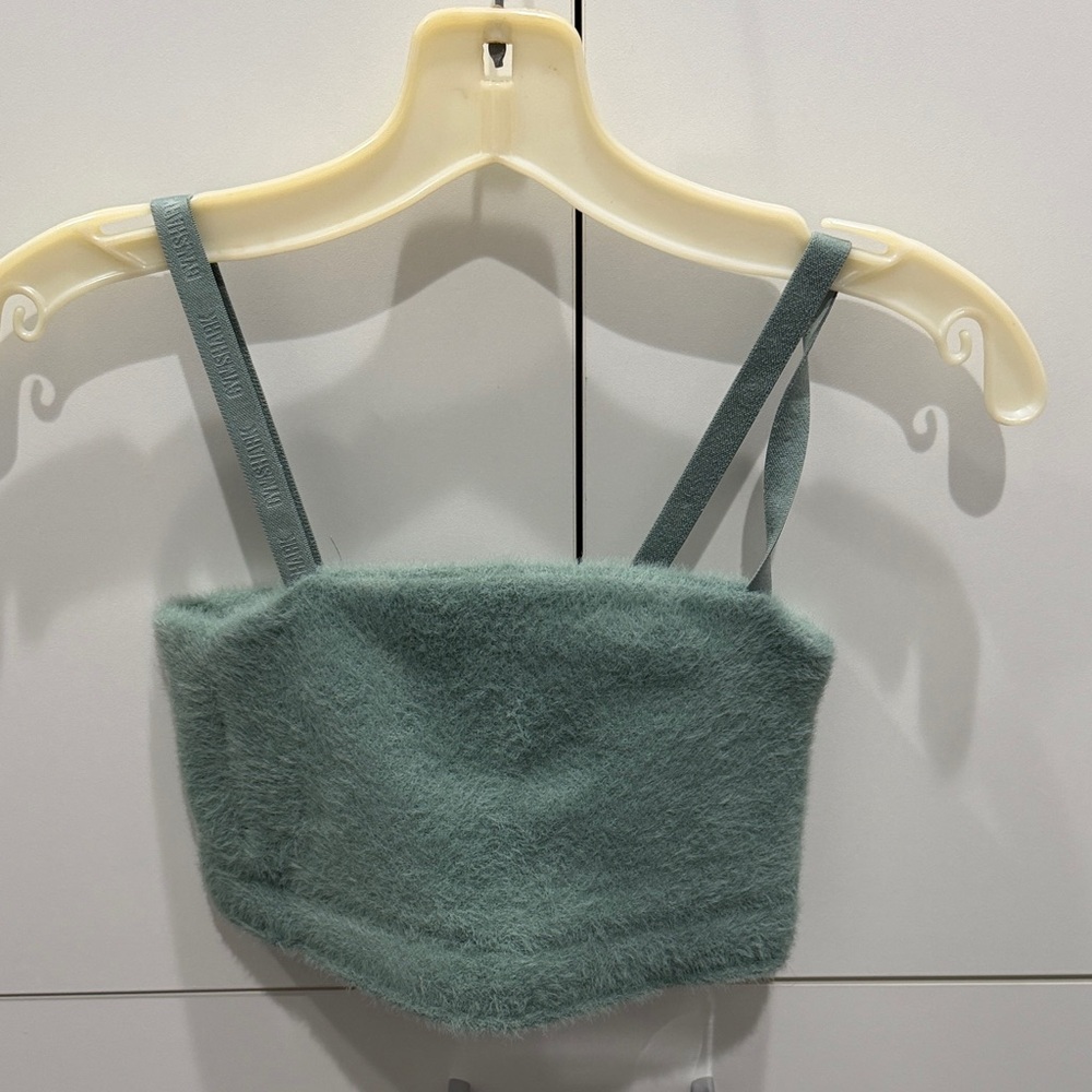 Gymshark Green Fuzzy Crop Top